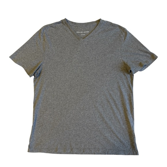 Everlane Men's Essential Uniform Charcoal V-Neck Tee. Size L #1717 - Picture 4 of 7